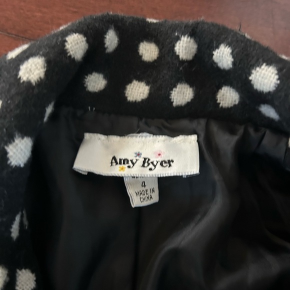 Black and white polkadot pea coat - Picture 3 of 5